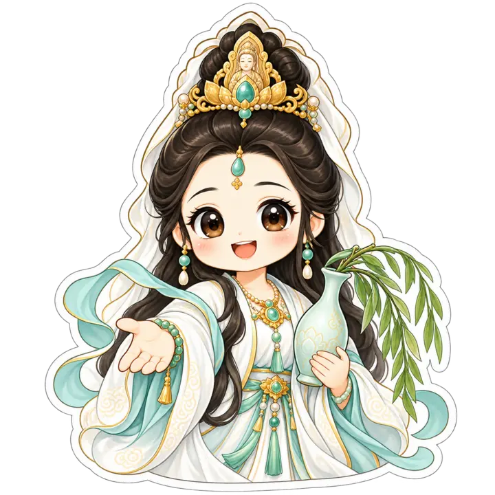 觀音可愛日常插圖
