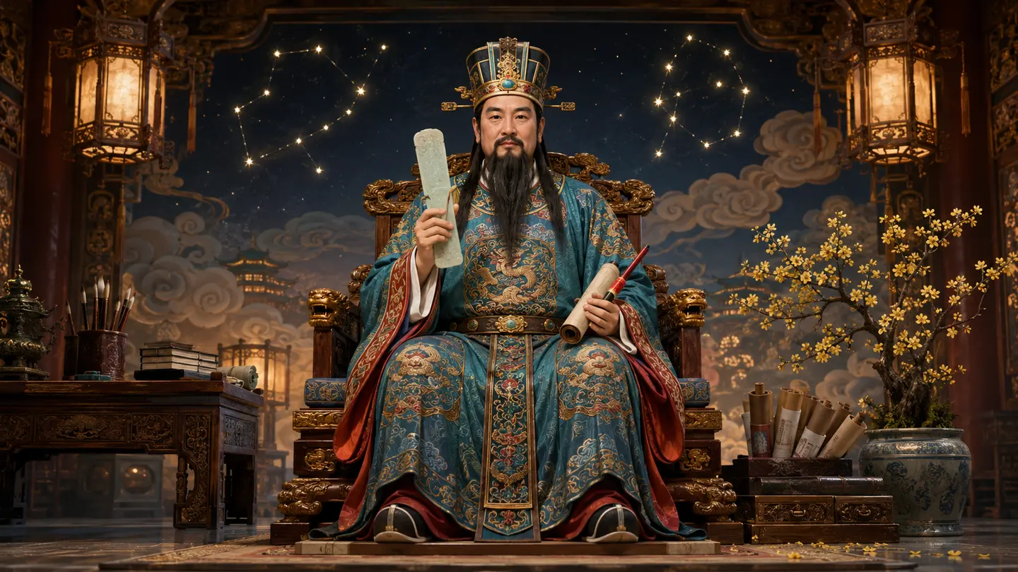 文昌帝君持玉圭與書卷文運法相