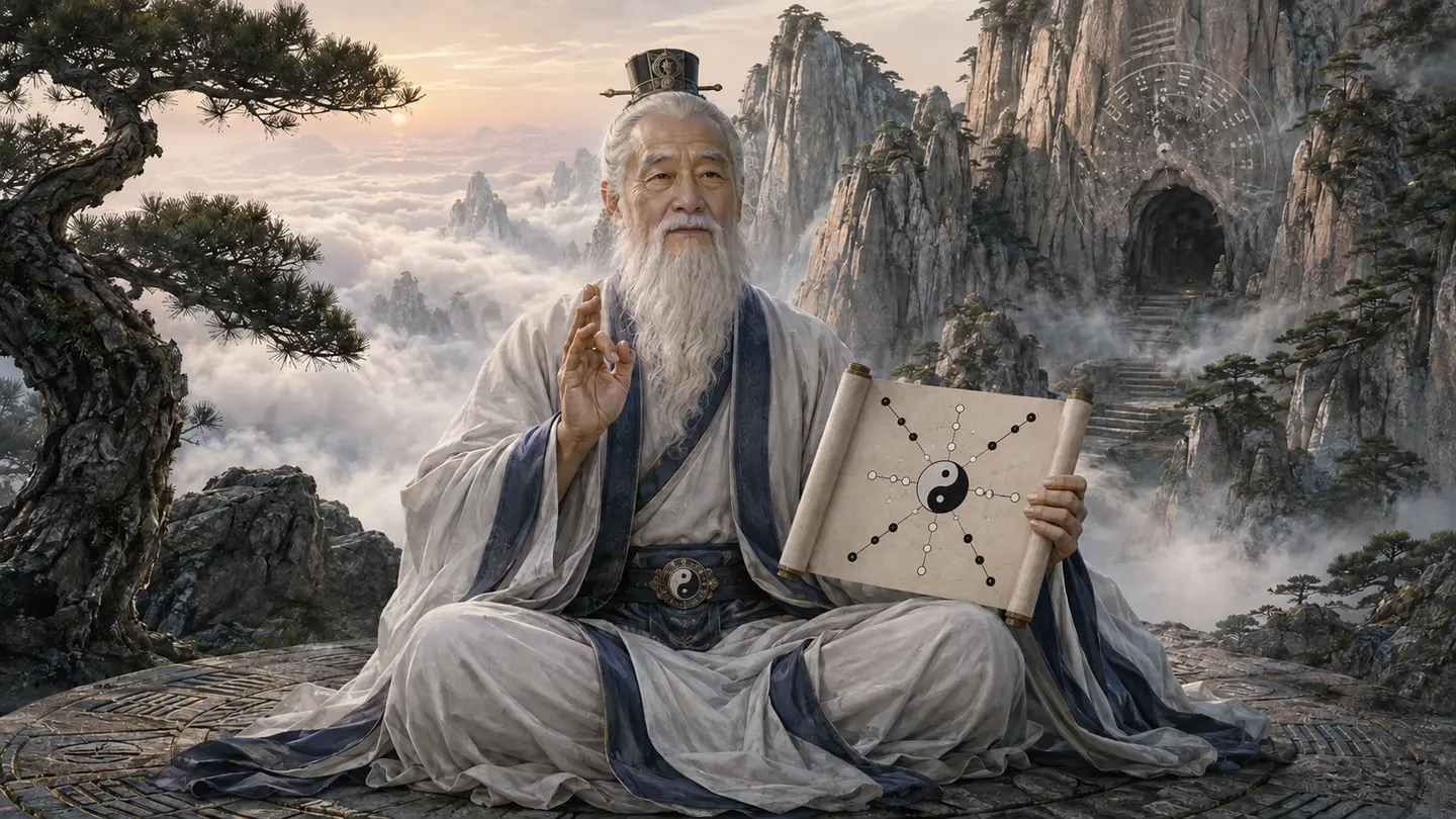 希夷老祖持河洛圖書華山祖師法相